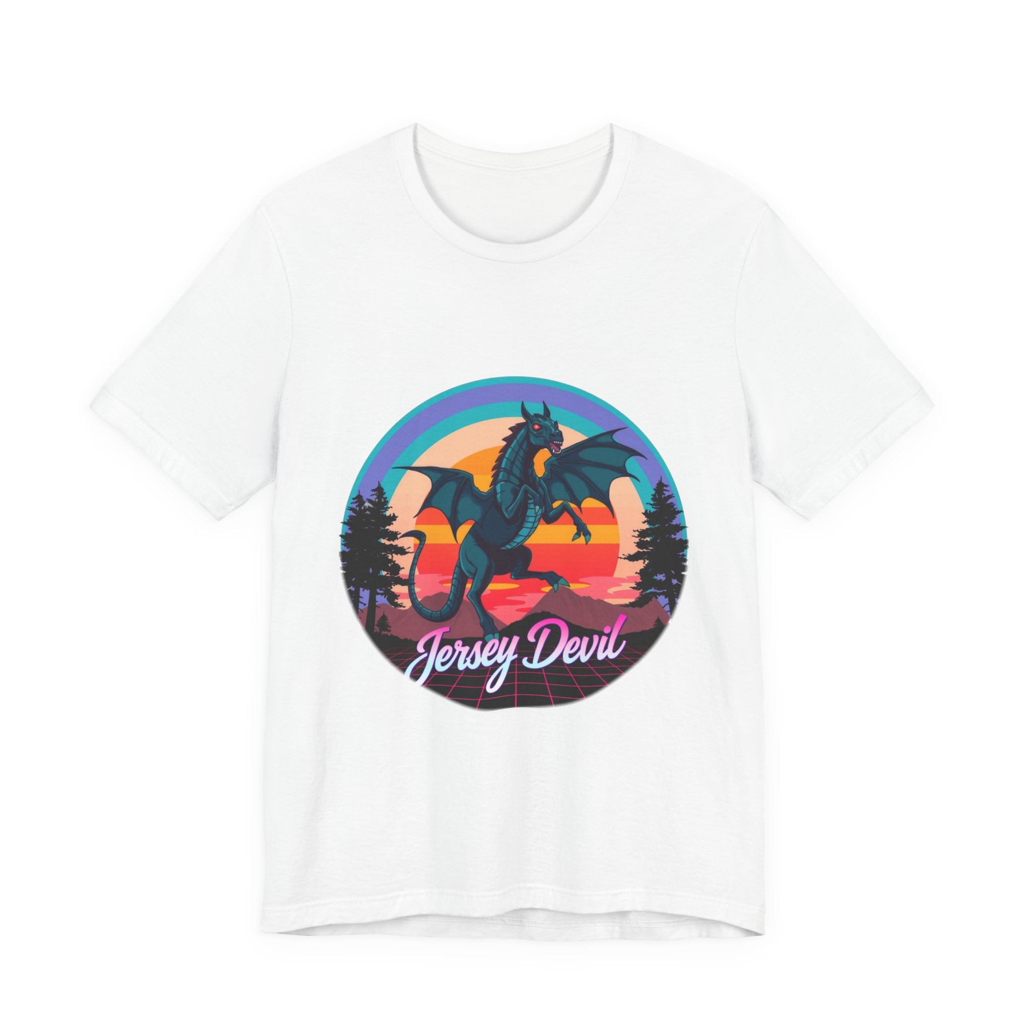Jersey Devil Synthwave T-Shirt | Retro 80s Cryptid Tee