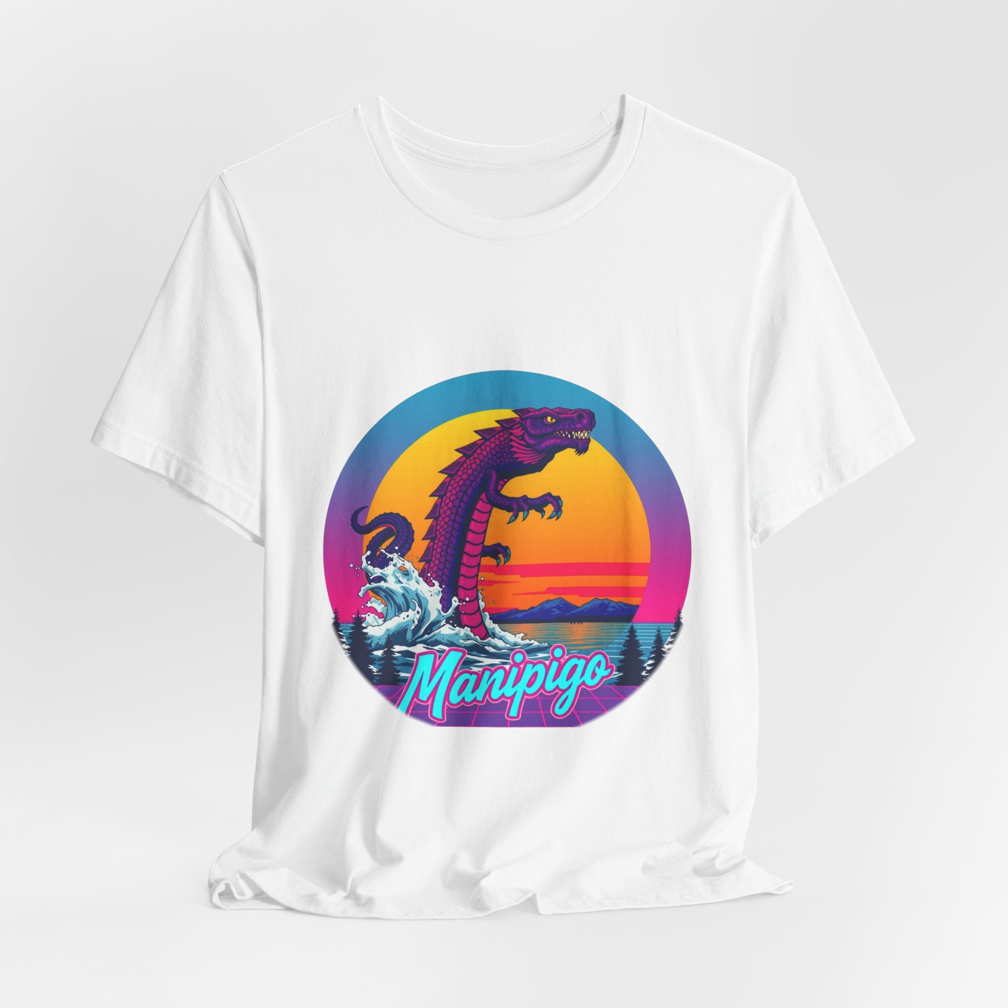 Manipogo Synthwave T-Shirt | Retro 80s Cryptid Tee