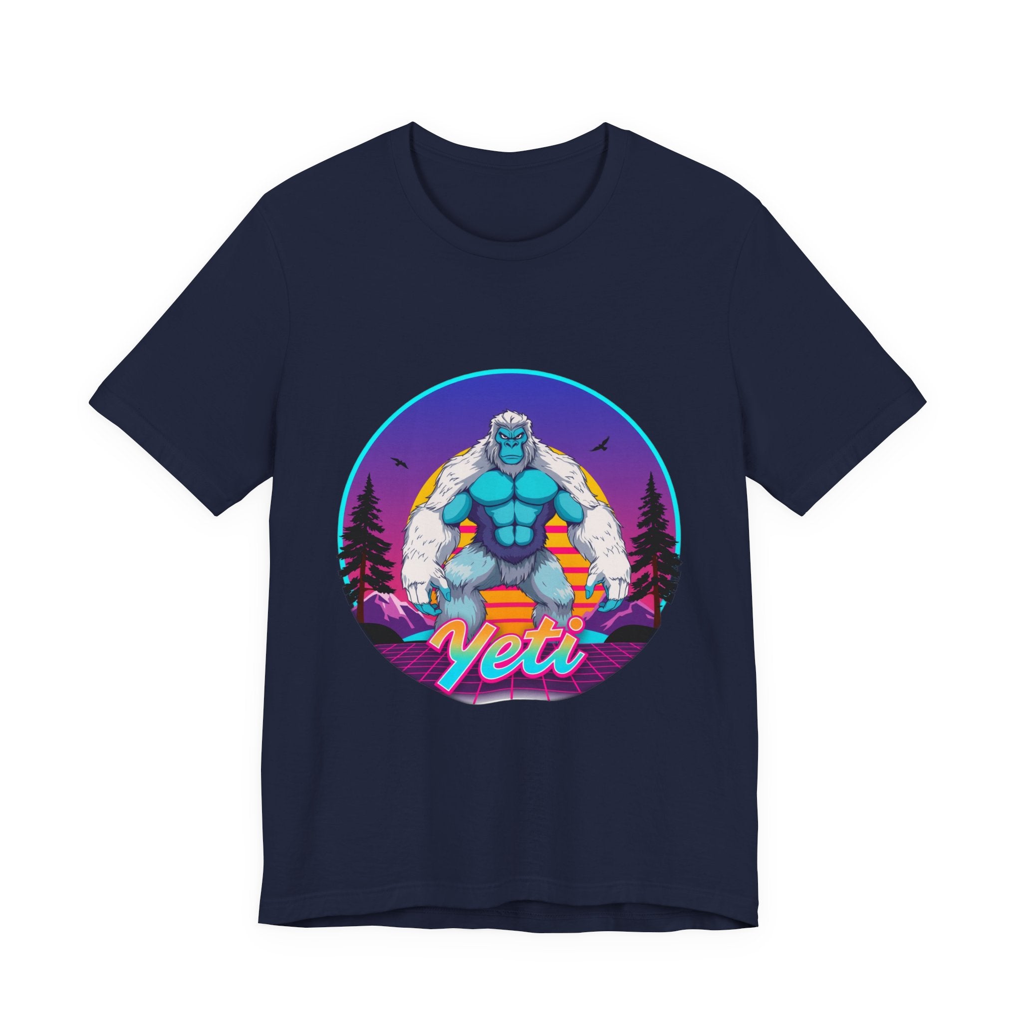 Yeti Synthwave T-Shirt | Retro 80s Cryptid Tee