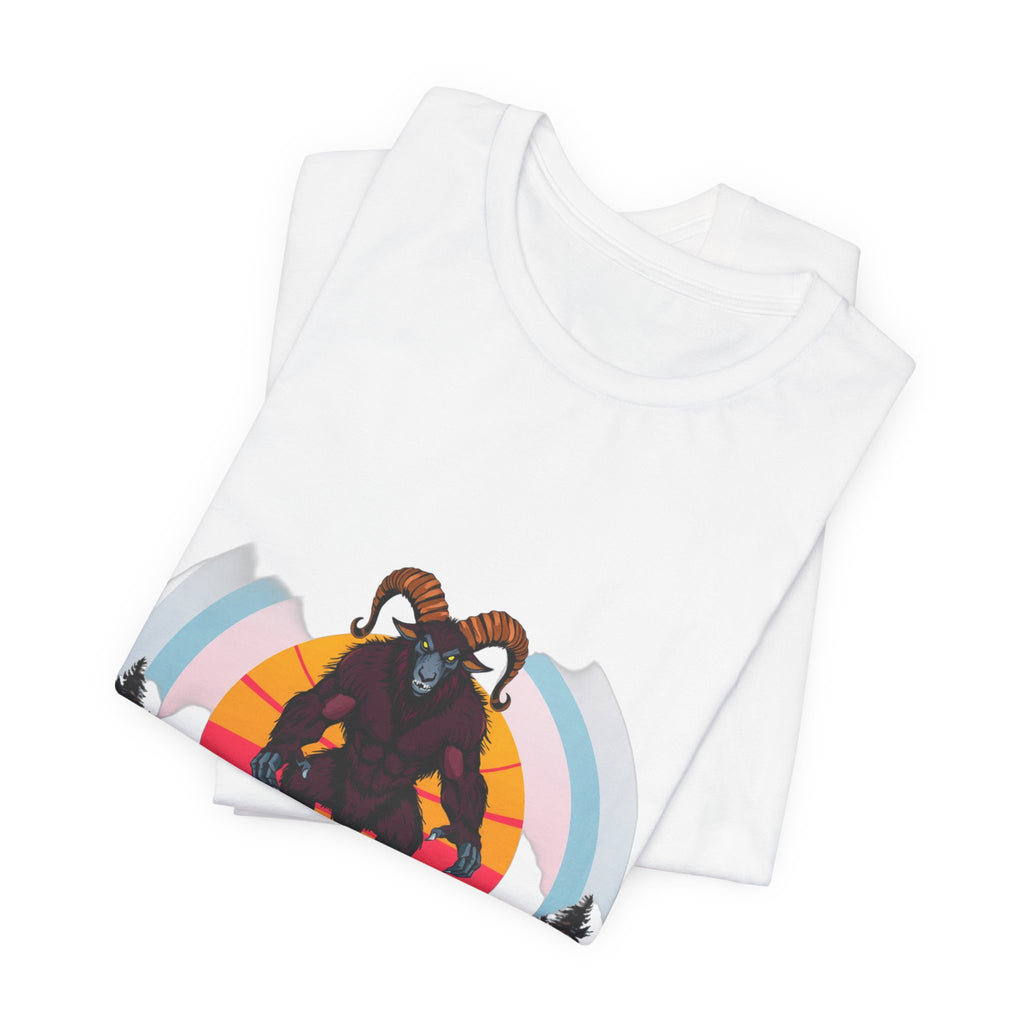 Goatman Synthwave T-Shirt | Retro 80s Cryptid Tee