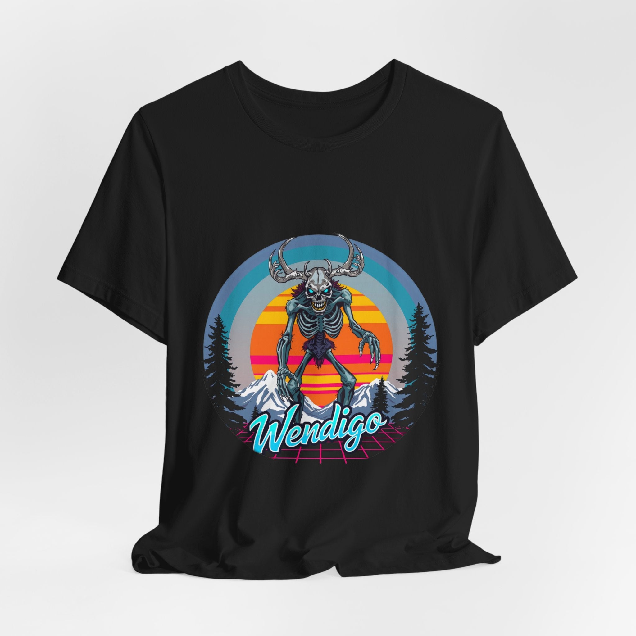 Wendigo Synthwave T-Shirt | Retro 80s Cryptid Tee