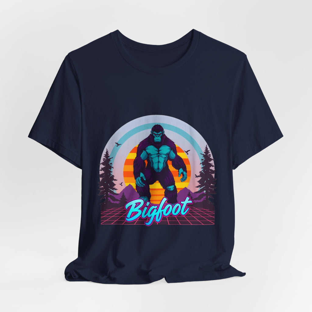 Bigfoot Synthwave T-Shirt | Retro 80s Cryptid Tee