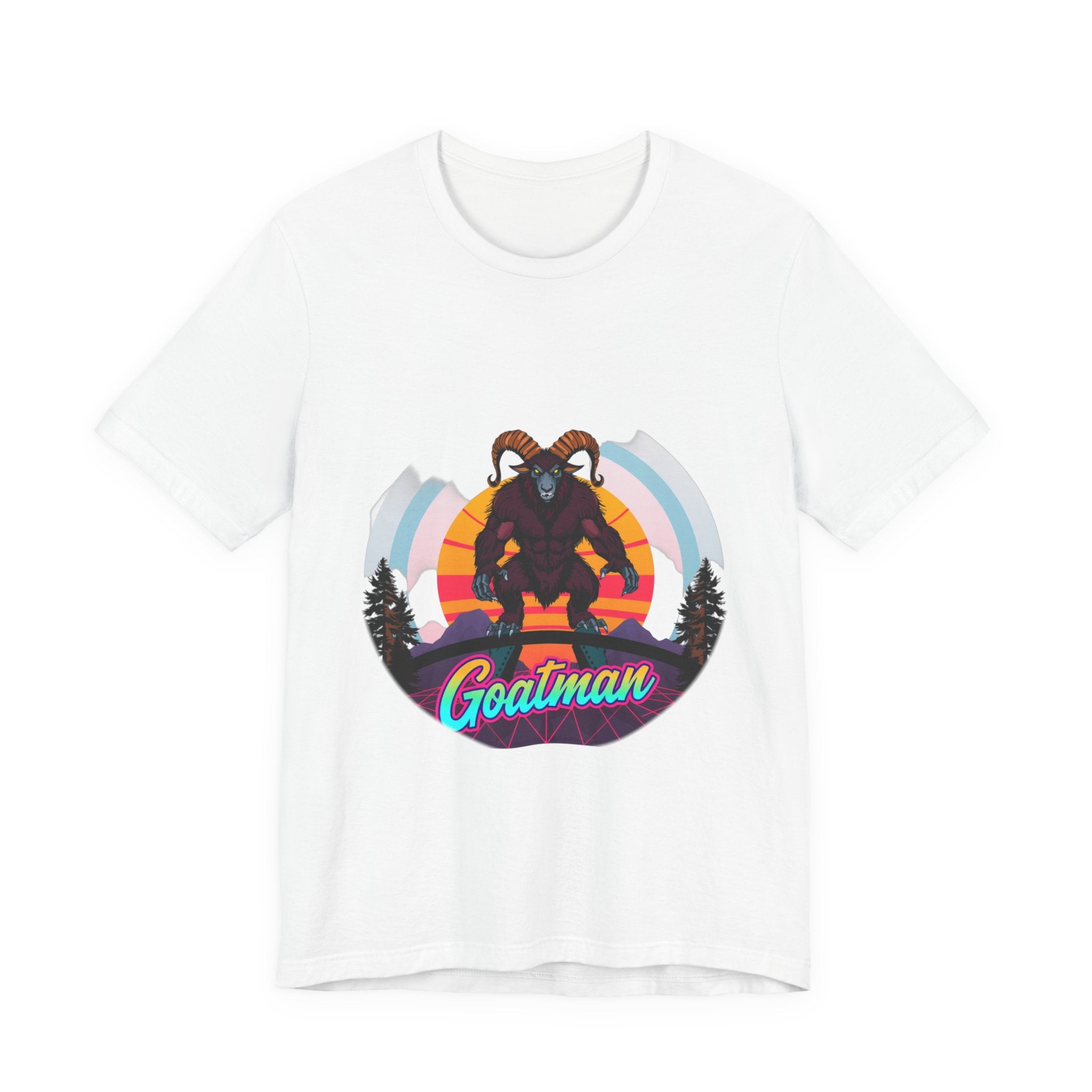 Goatman Synthwave T-Shirt | Retro 80s Cryptid Tee