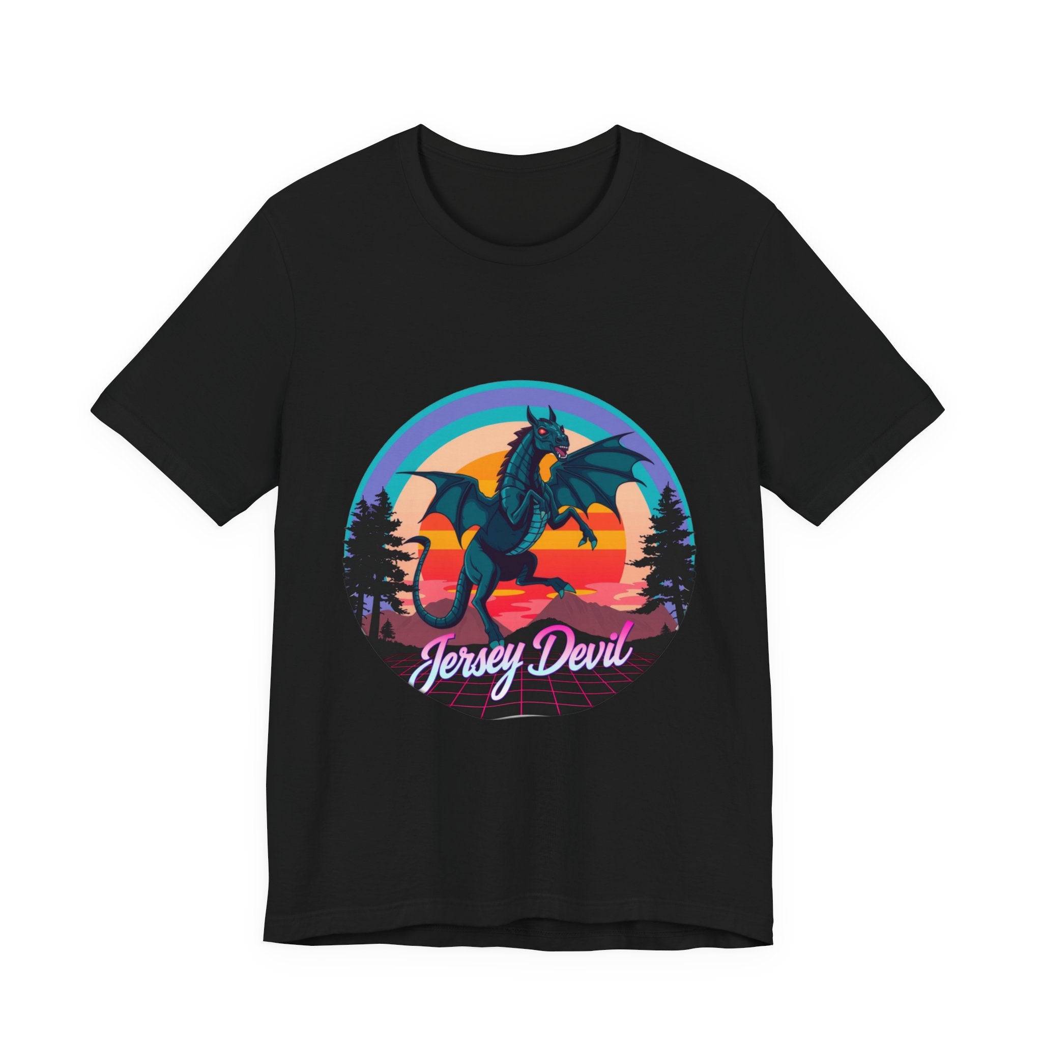 Jersey Devil Synthwave T-Shirt | Retro 80s Cryptid Tee