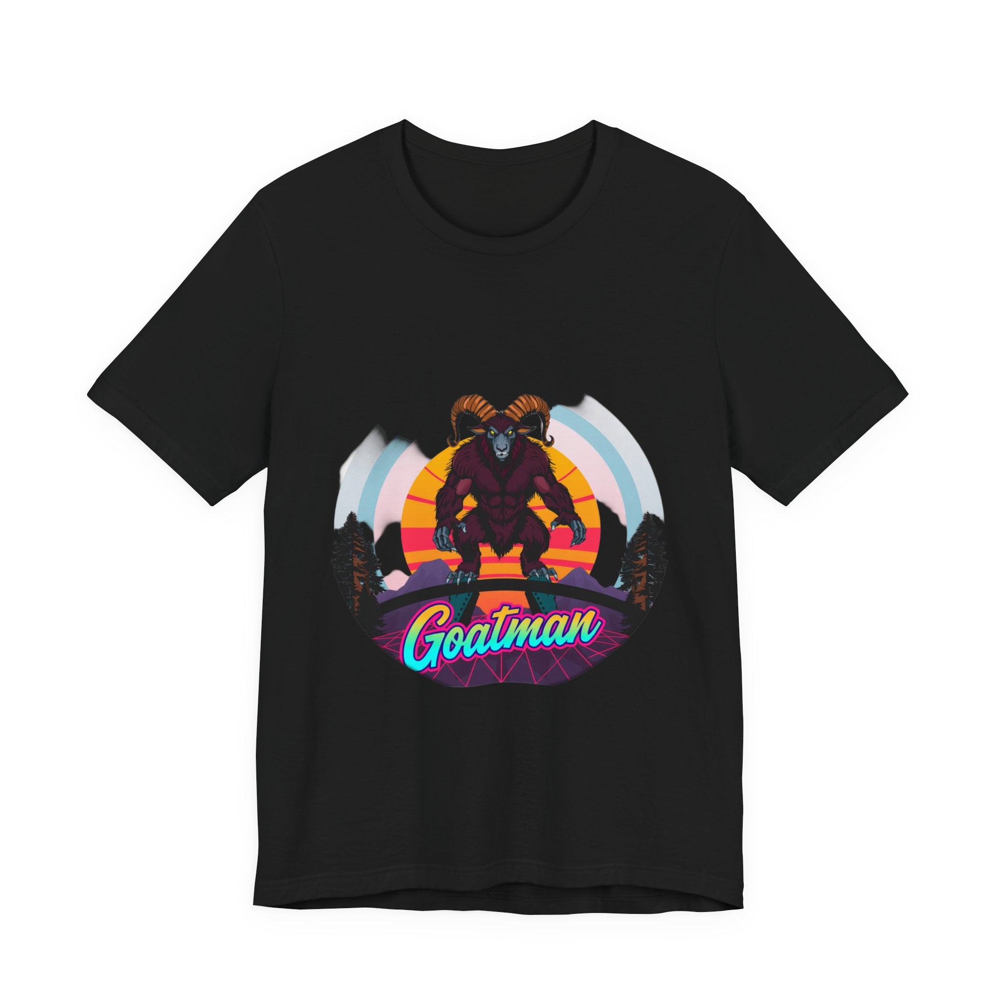 Goatman Synthwave T-Shirt | Retro 80s Cryptid Tee