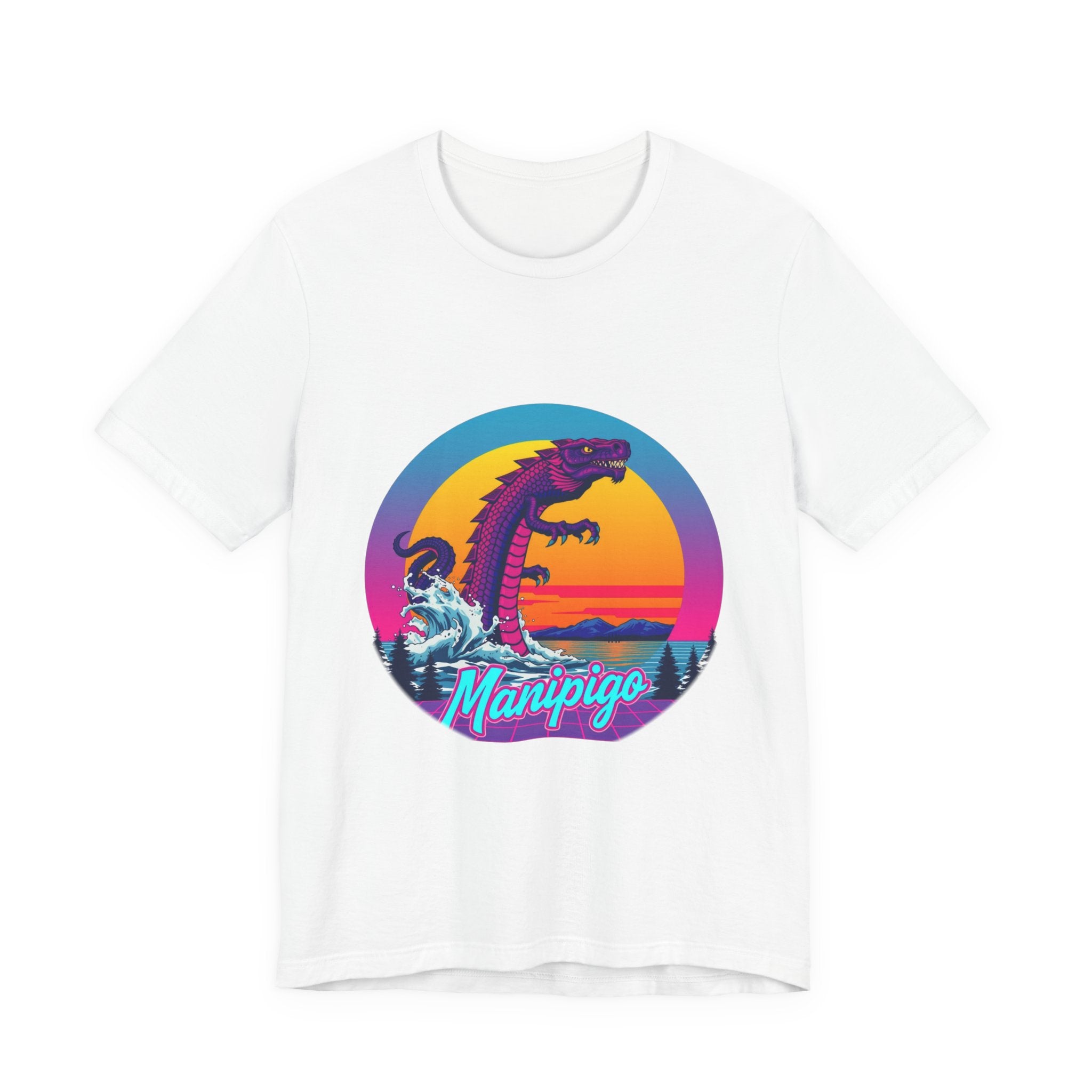 Manipogo Synthwave T-Shirt | Retro 80s Cryptid Tee