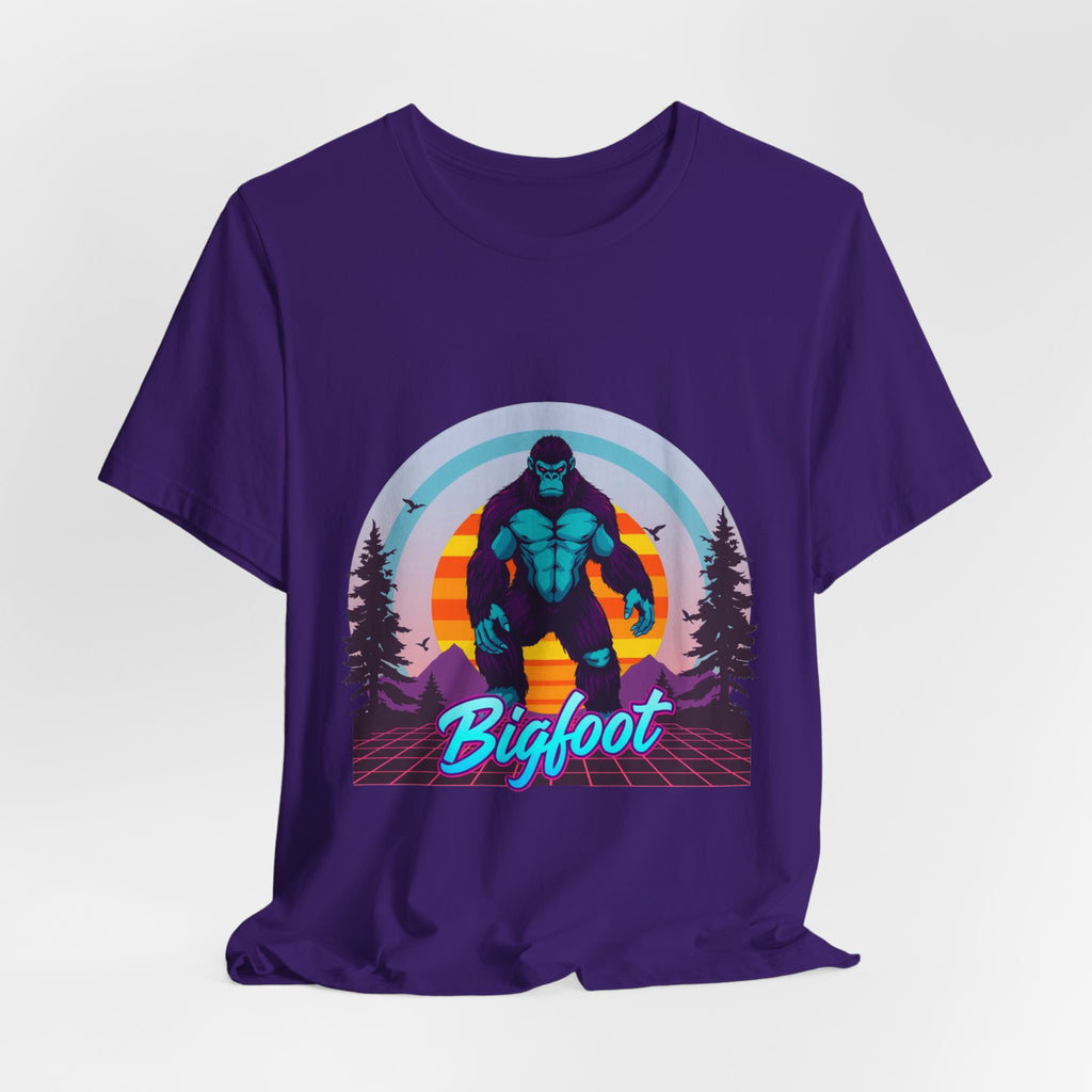 Bigfoot Synthwave T-Shirt | Retro 80s Cryptid Tee
