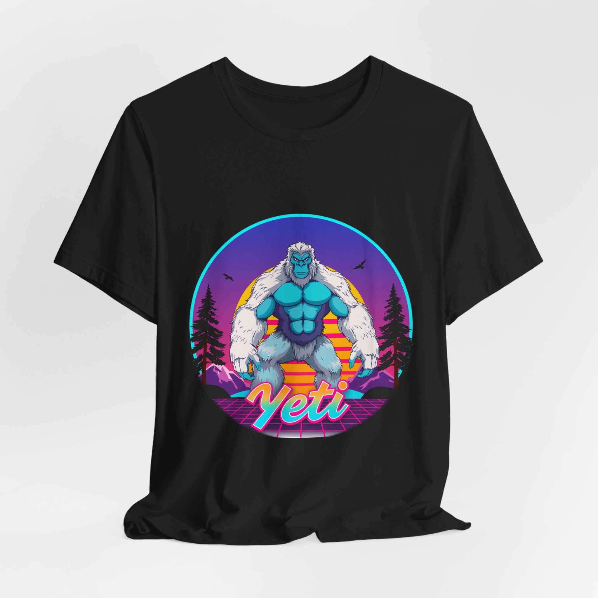 Yeti Synthwave T-Shirt | Retro 80s Cryptid Tee