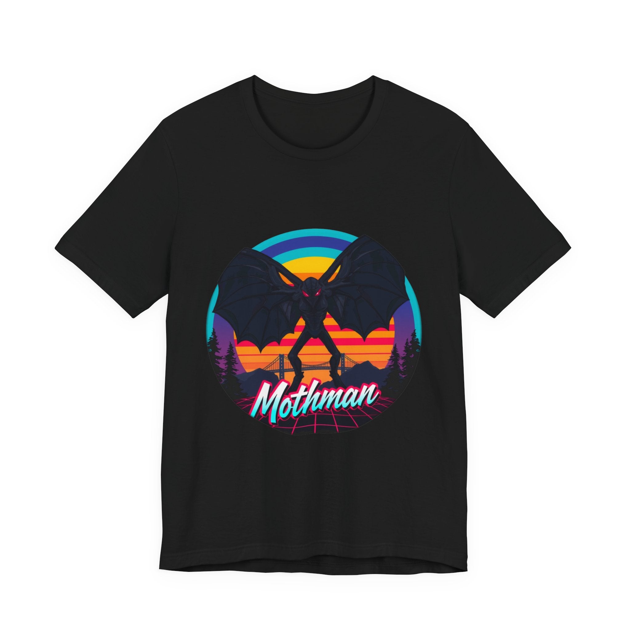 Mothman Synthwave T-Shirt | Retro 80s Cryptid Tee