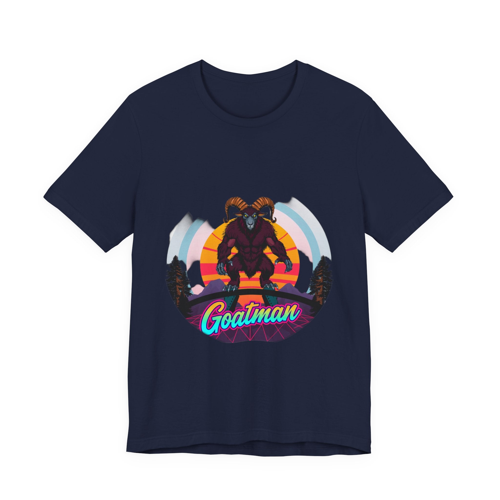 Goatman Synthwave T-Shirt | Retro 80s Cryptid Tee