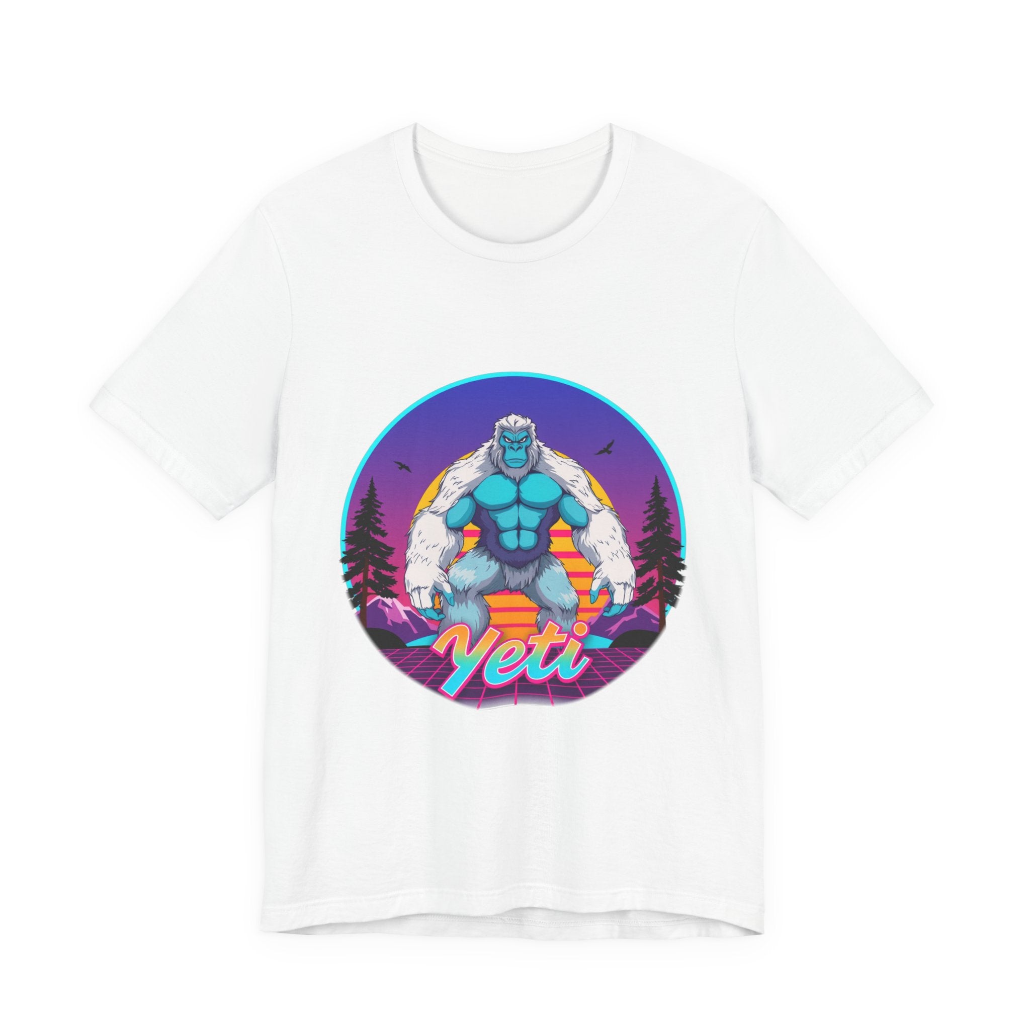 Yeti Synthwave T-Shirt | Retro 80s Cryptid Tee