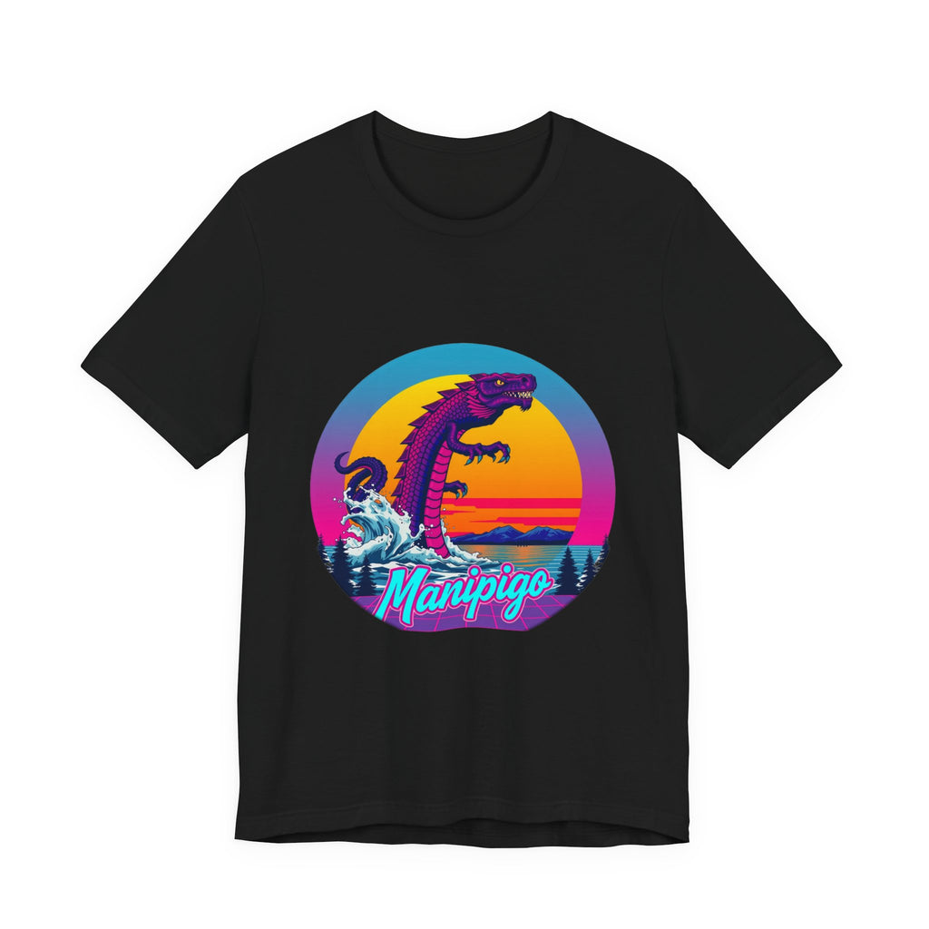 Manipogo Synthwave T-Shirt | Retro 80s Cryptid Tee