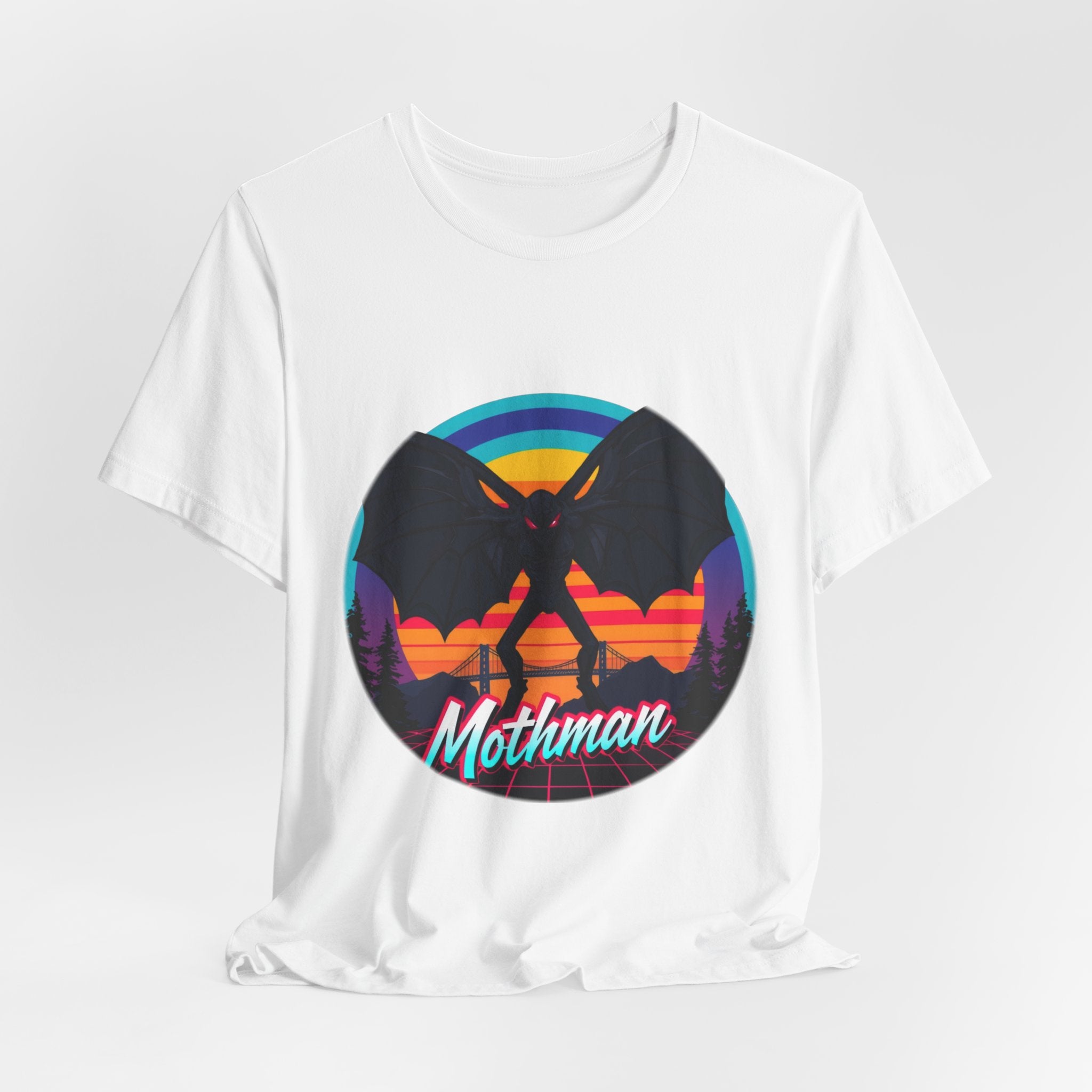 Mothman Synthwave T-Shirt | Retro 80s Cryptid Tee