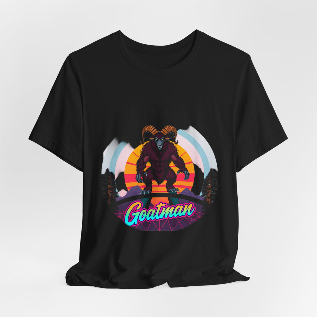 Goatman Synthwave T-Shirt | Retro 80s Cryptid Tee