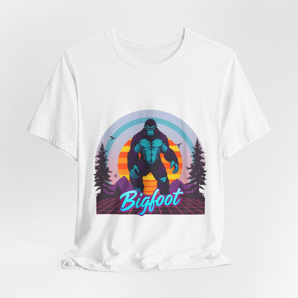 Bigfoot Synthwave T-Shirt | Retro 80s Cryptid Tee