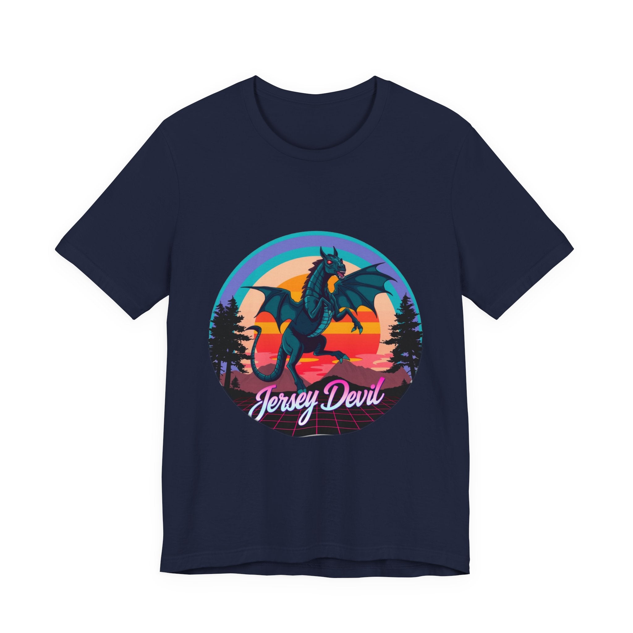 Jersey Devil Synthwave T-Shirt | Retro 80s Cryptid Tee