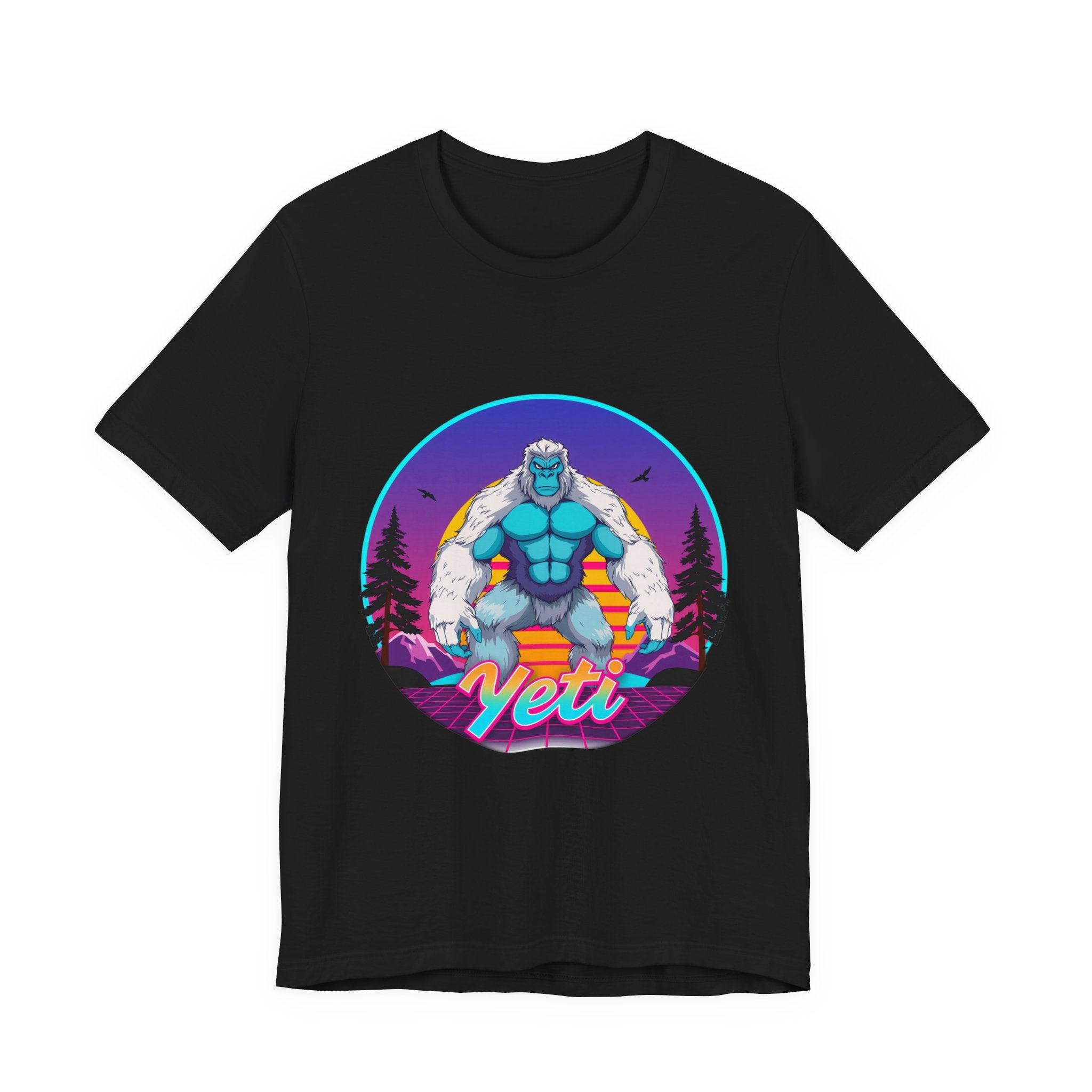 Yeti Synthwave T-Shirt | Retro 80s Cryptid Tee
