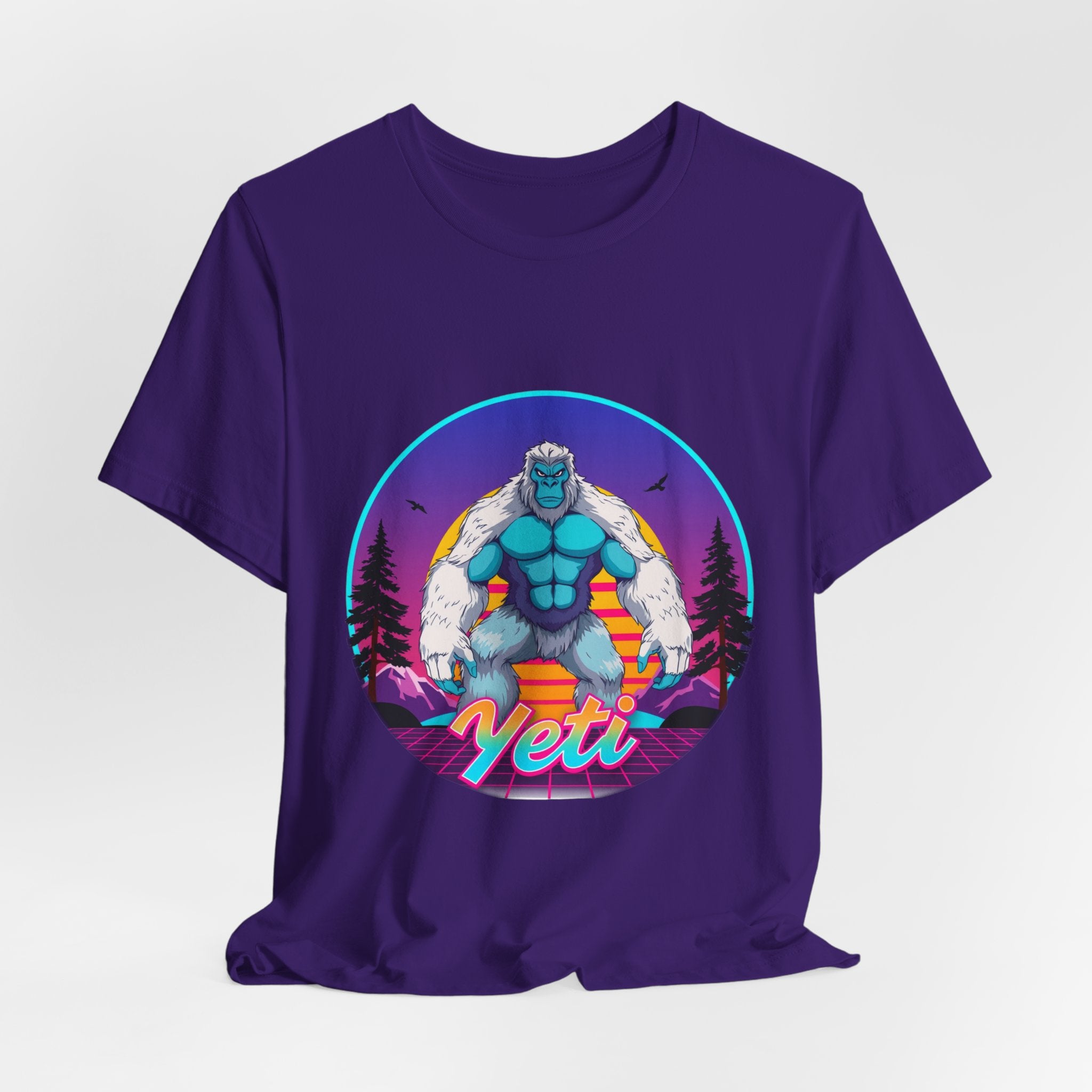 Yeti Synthwave T-Shirt | Retro 80s Cryptid Tee