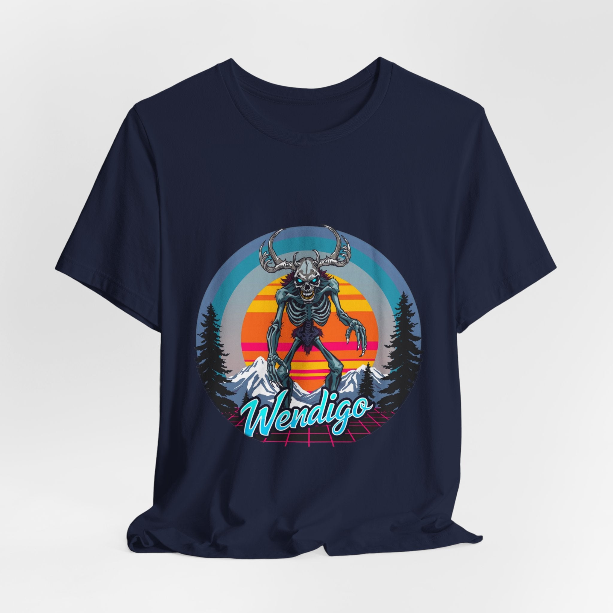 Wendigo Synthwave T-Shirt | Retro 80s Cryptid Tee