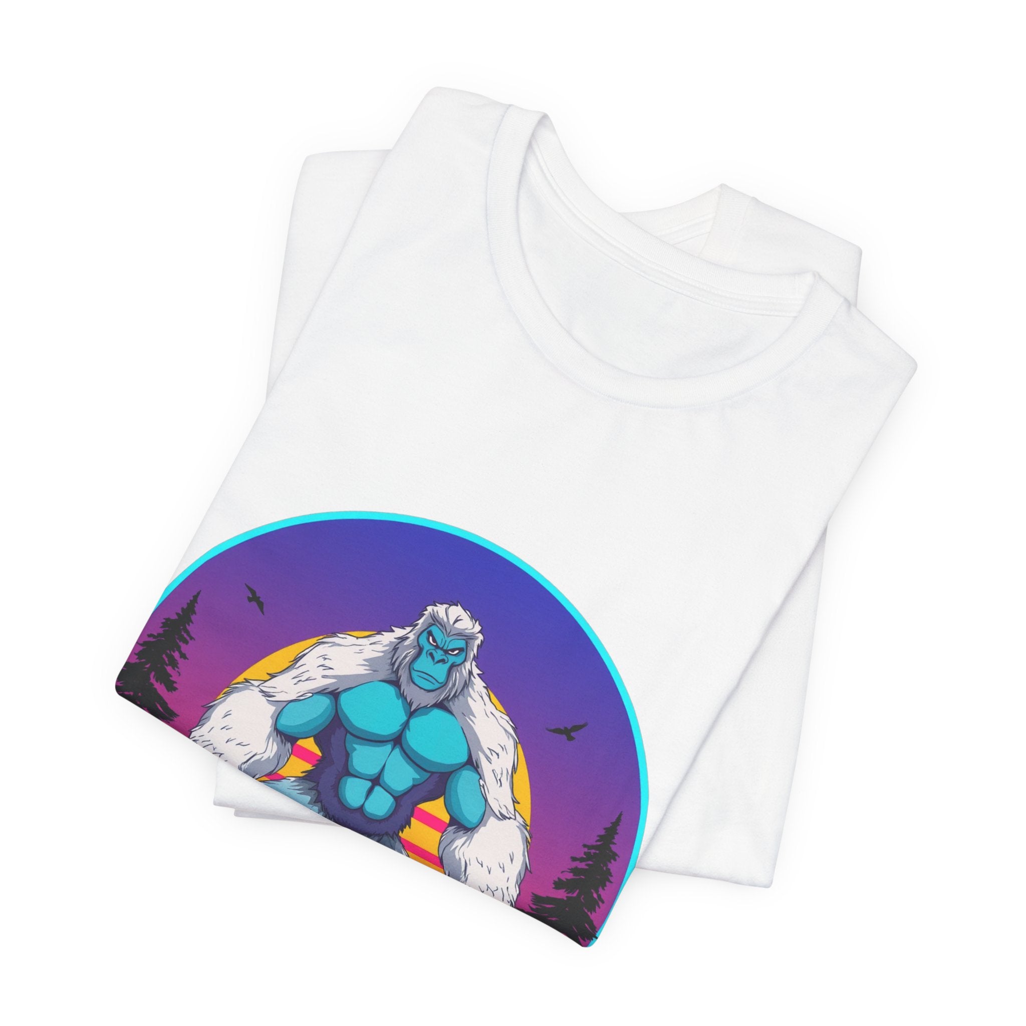 Yeti Synthwave T-Shirt | Retro 80s Cryptid Tee