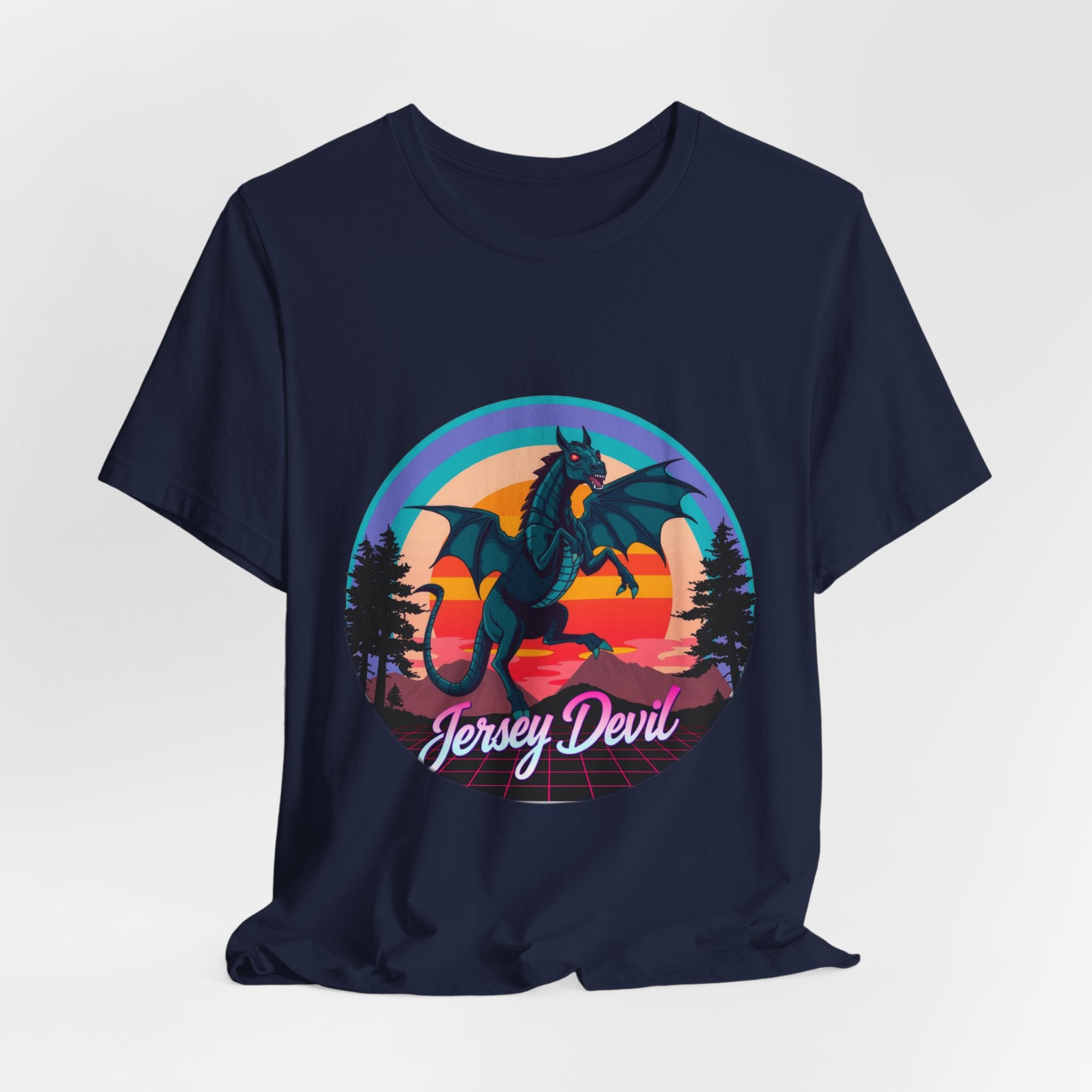Jersey Devil Synthwave T-Shirt | Retro 80s Cryptid Tee