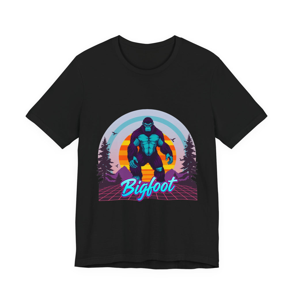 Bigfoot Synthwave T-Shirt | Retro 80s Cryptid Tee