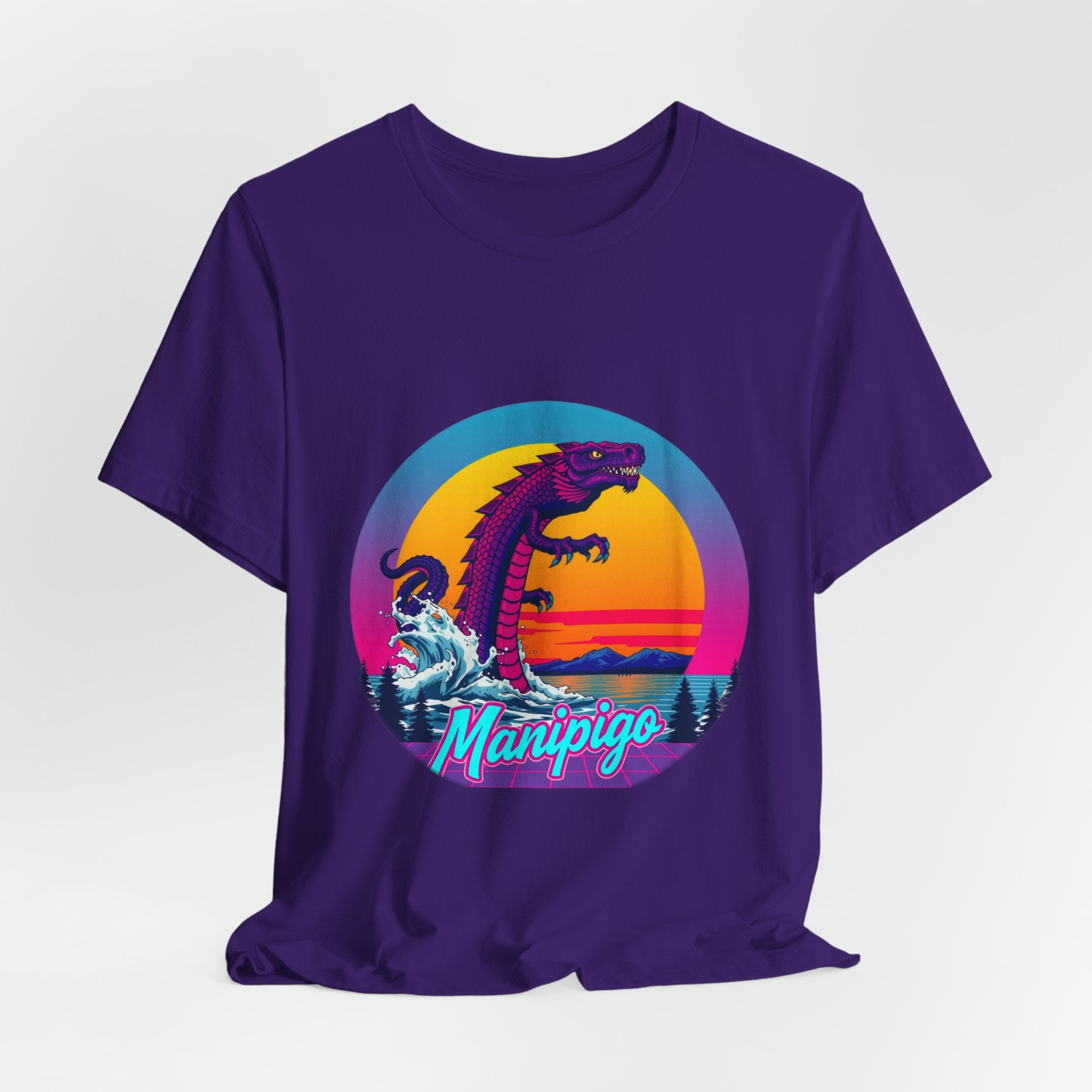 Manipogo Synthwave T-Shirt | Retro 80s Cryptid Tee