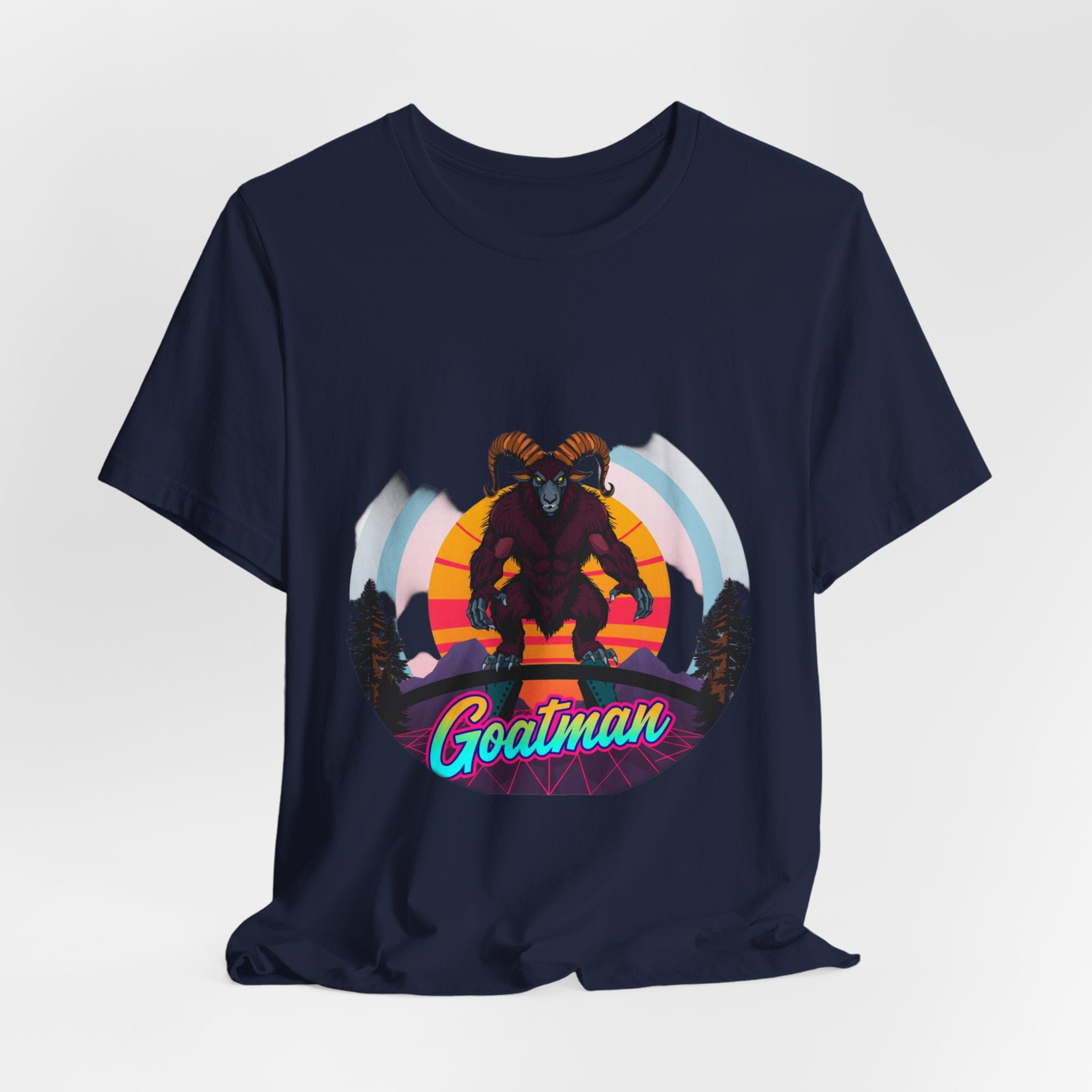 Goatman Synthwave T-Shirt | Retro 80s Cryptid Tee