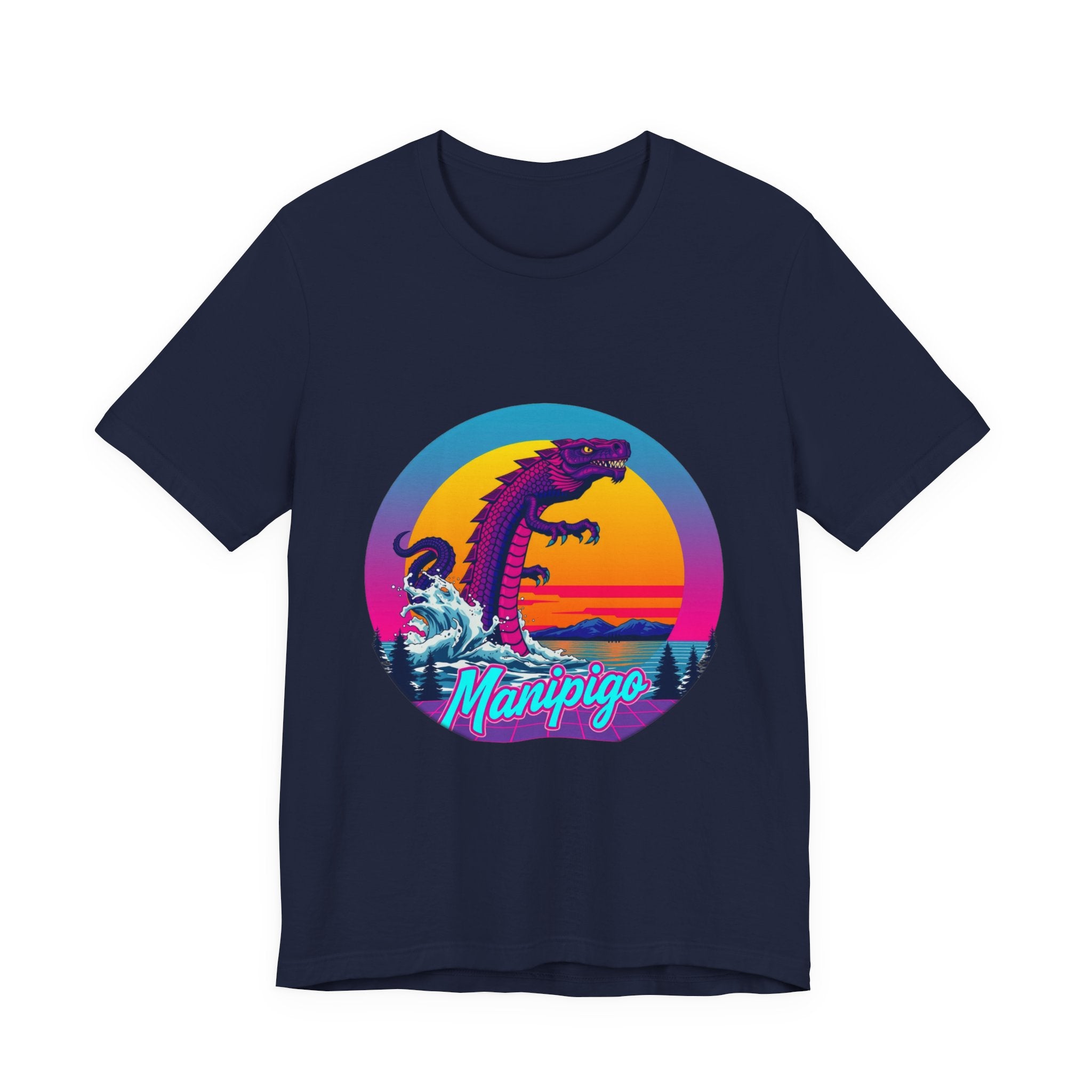 Manipogo Synthwave T-Shirt | Retro 80s Cryptid Tee