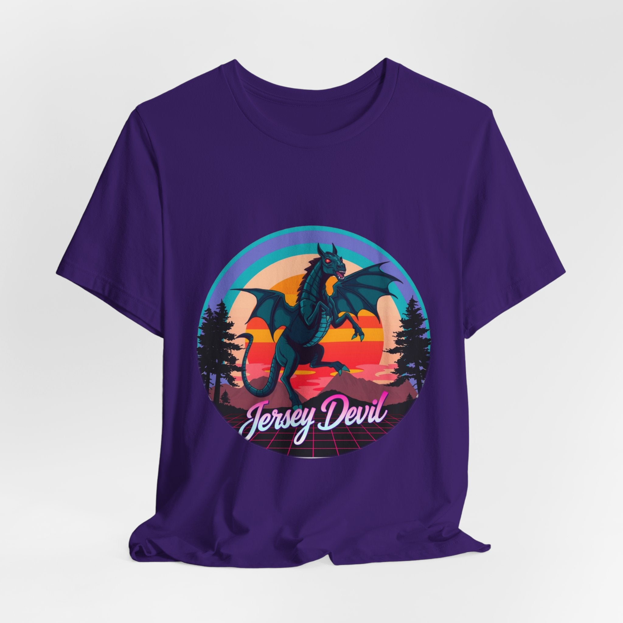 Jersey Devil Synthwave T-Shirt | Retro 80s Cryptid Tee