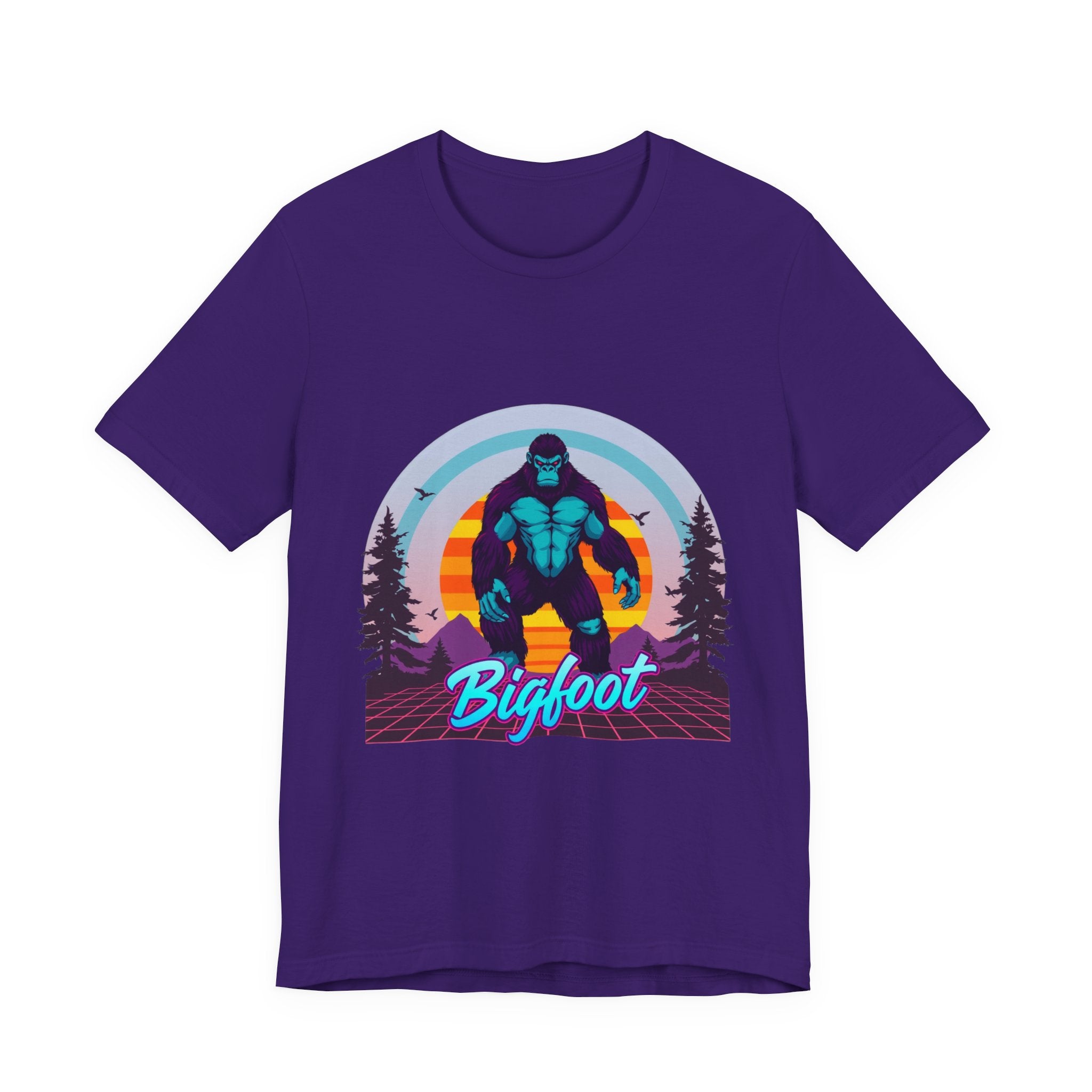 Bigfoot Synthwave T-Shirt | Retro 80s Cryptid Tee