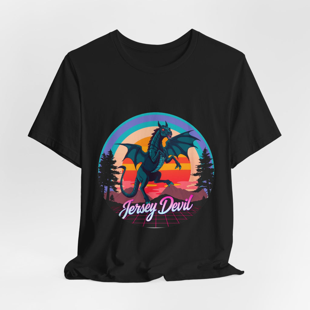 Jersey Devil Synthwave T-Shirt | Retro 80s Cryptid Tee