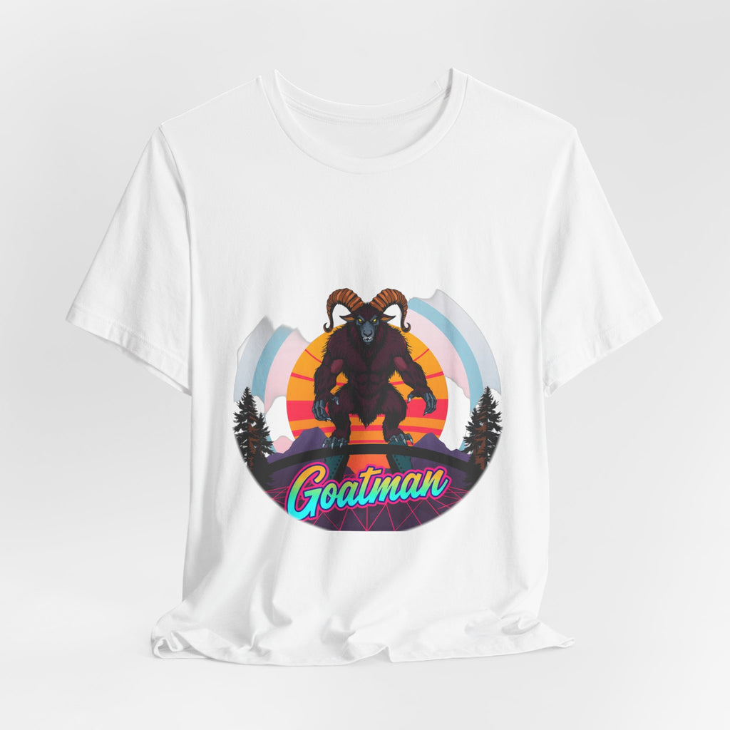 Goatman Synthwave T-Shirt | Retro 80s Cryptid Tee