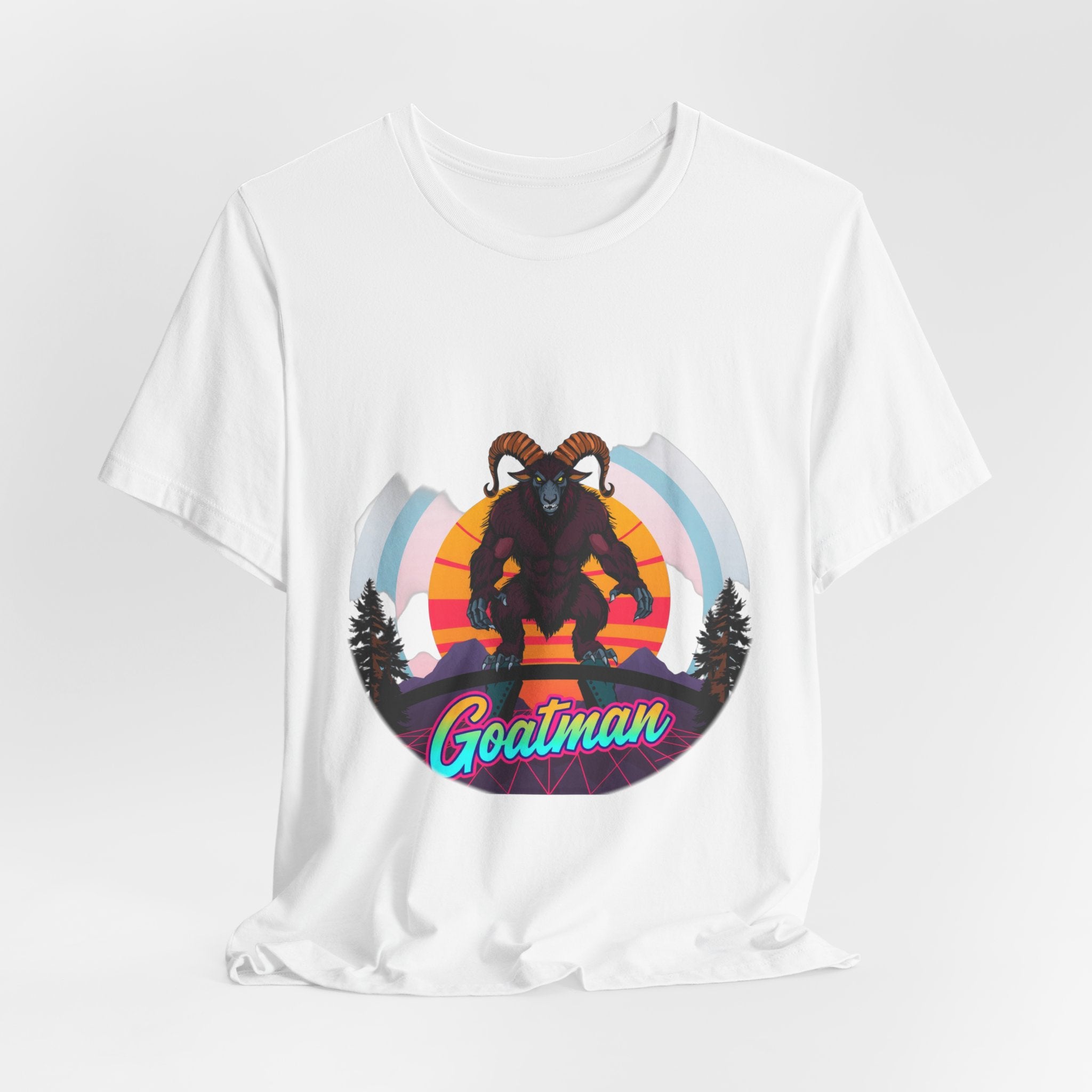 Goatman Synthwave T-Shirt | Retro 80s Cryptid Tee