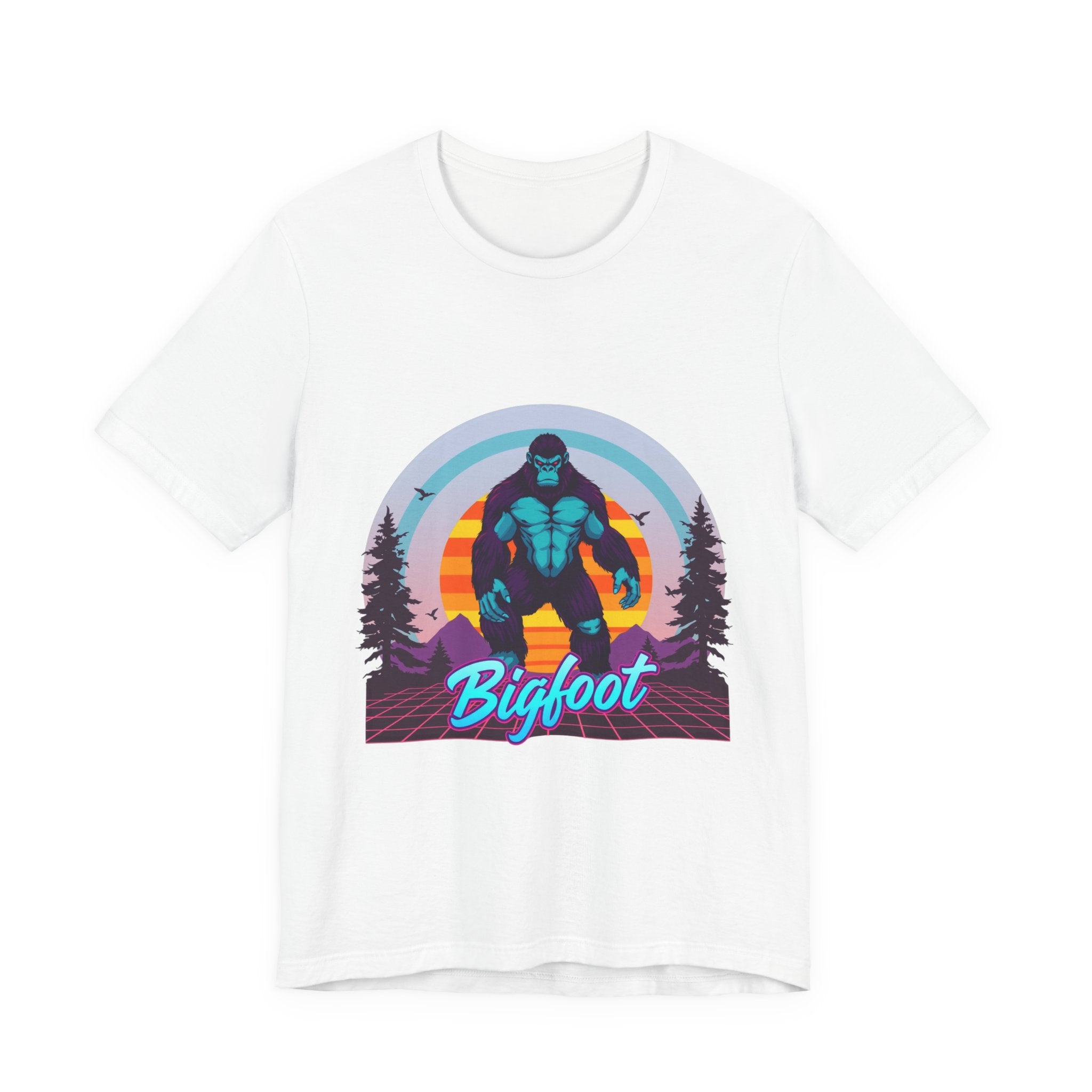 Bigfoot Synthwave T-Shirt | Retro 80s Cryptid Tee
