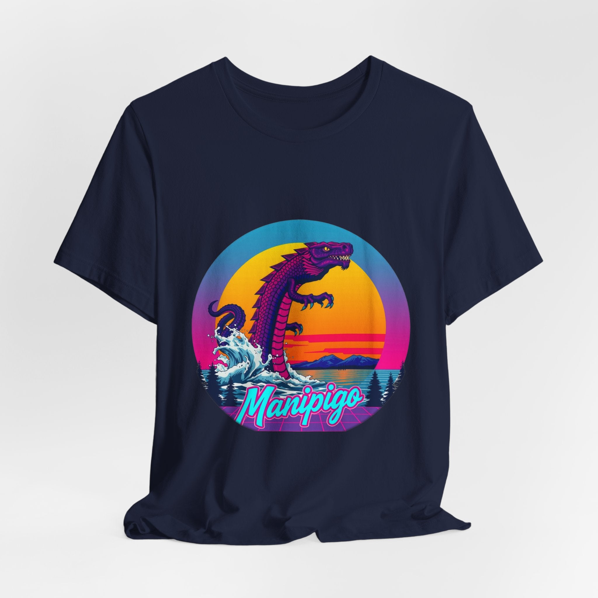 Manipogo Synthwave T-Shirt | Retro 80s Cryptid Tee